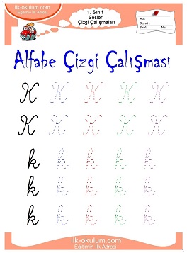 Çocuklar İçin Sesler Çizgi Çalışmaları Çalışma Sayfaları 